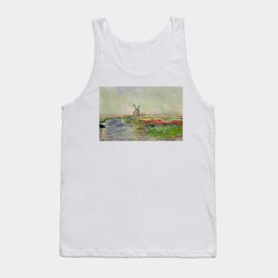 Tulip Field in Holland by Claude Monet Tank Top